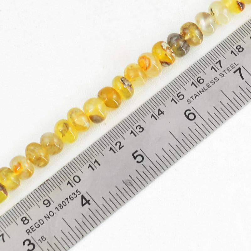 gemsmore:Natural yellow Onyx Unheated Round Shape Beads Strand