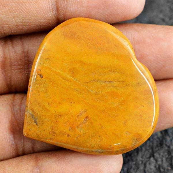 gemsmore:Natural Yellow Shape Jasper Heart Shape Gemstone