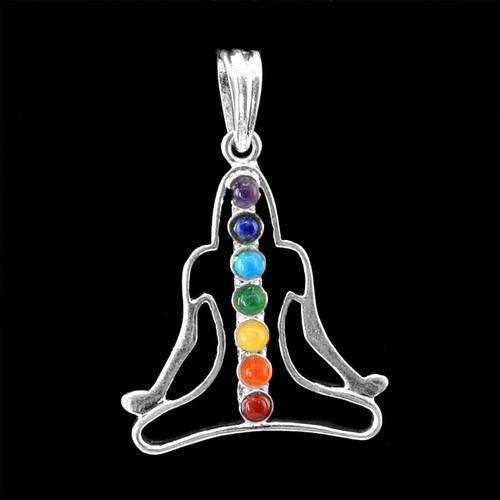 gemsmore:Natural Yoga Seven Chakra Healing Pendant