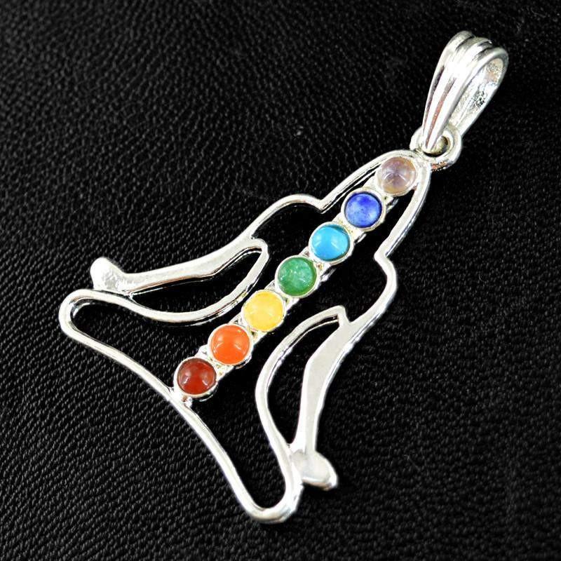 gemsmore:Natural Yoga Seven Chakra Healing Pendant