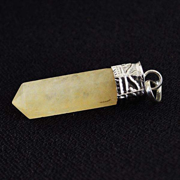 gemsmore:Natutal Amazing Yellow Aventurine Healing Point Pendant