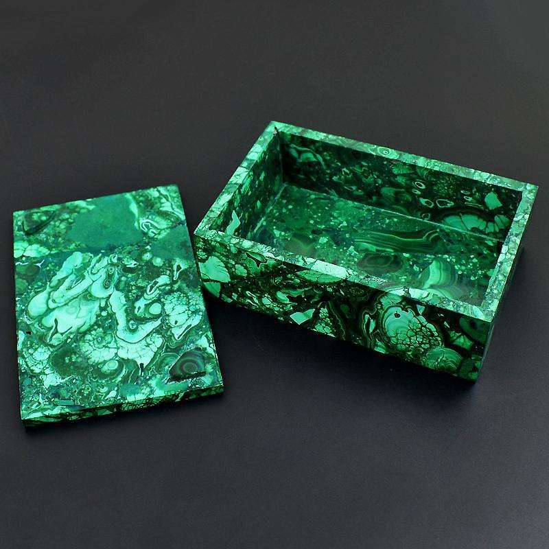 gemsmore:New in stock - - Rectangular Style Malachite gem Box - Hand Carved