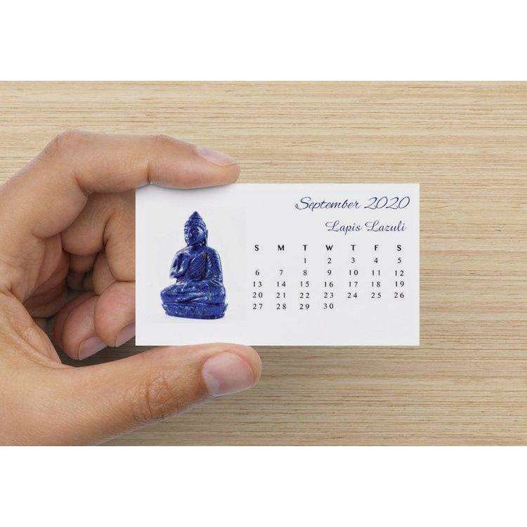 gemsmore:New Year Special 2020 - Mini Crystal Desk Calendar with Wood Stand