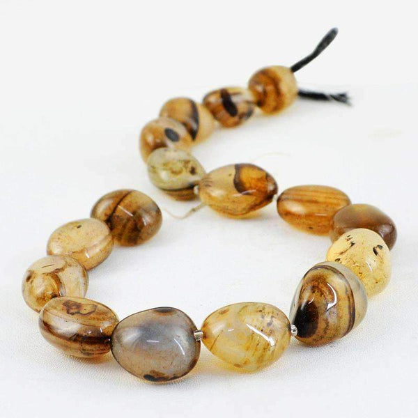 gemsmore:Onyx Beads Strand - Natural Untreated Drilled