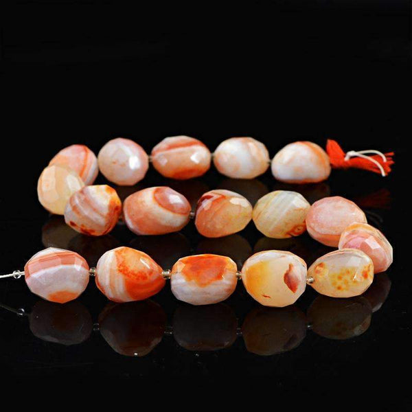 gemsmore:Onyx Beads Strand Natural Faceted Drilled