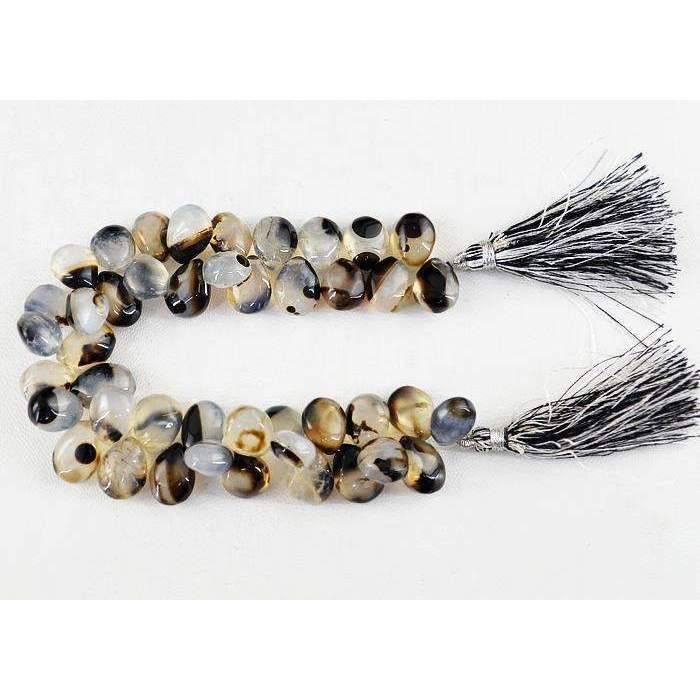 gemsmore:Onyx Beads Strand Natural Pear Shape Drilled