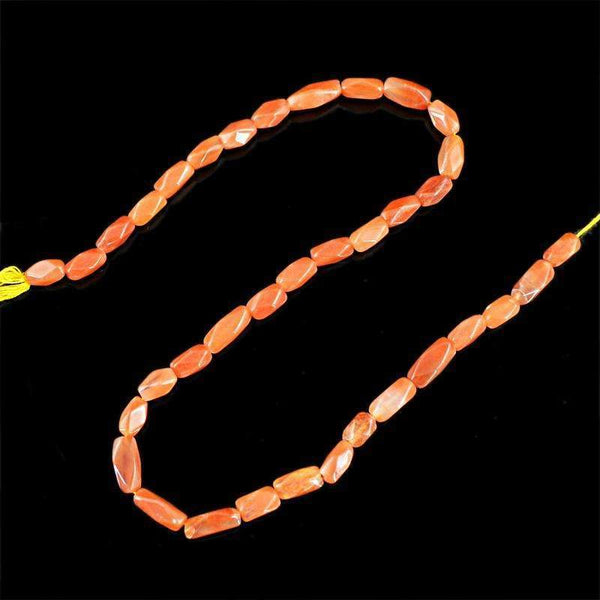 gemsmore:Orange Aventurine Beads Strand - Natural Faceted Drilled