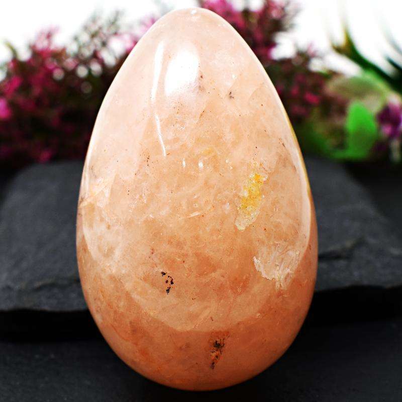 gemsmore:Orange Aventurine Carved Crystal Reiki Healing Egg