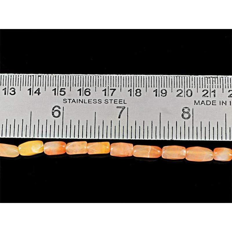 gemsmore:Orange Aventurine Drilled Beads Strand - Natural Faceted