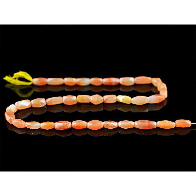 gemsmore:Orange Aventurine Drilled Beads Strand - Natural Faceted