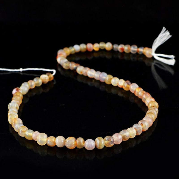 gemsmore:Orange Aventurine Strand Natural Untreated Round Drilled Beads