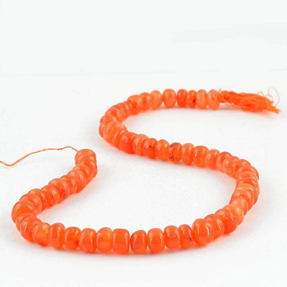 gemsmore:Orange Carnelian Beads Strand - Natural Round Shape Drilled