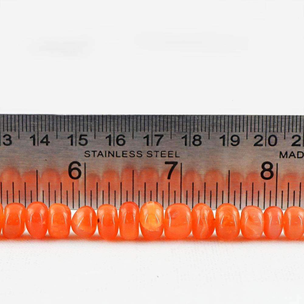 gemsmore:Orange Carnelian Beads Strand - Natural Round Shape Drilled