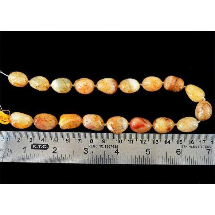 gemsmore:Orange Onyx Beads Strand Natural Drilled