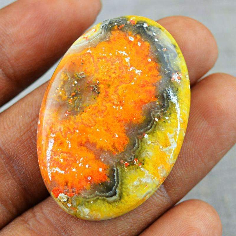 gemsmore:Oval Shape Bumble Bee Jasper Gemstone - Natural