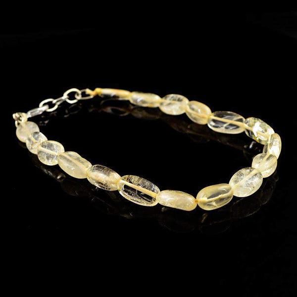 gemsmore:Oval Shape Golden Rutile Quartz Natural Unheated Beads