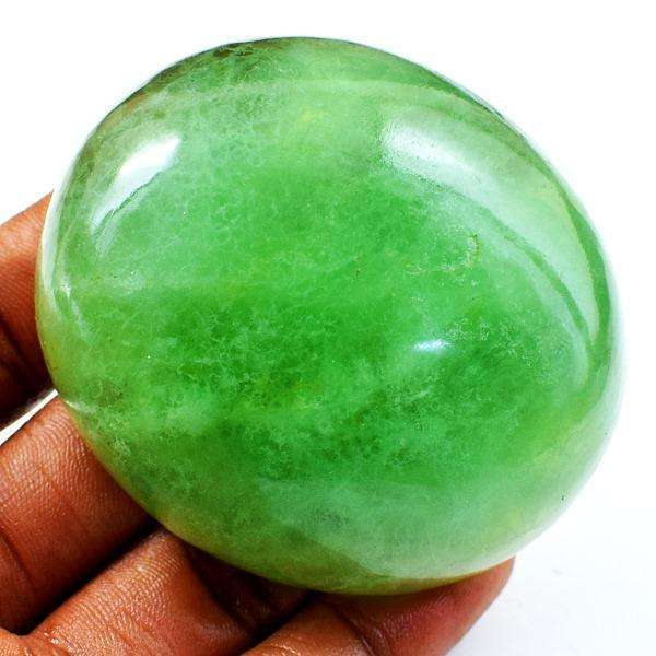 gemsmore:Oval Shape Green Aventurine Carved Cabochon