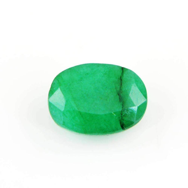 gemsmore:Oval Shape Green Emerald Gemstone Earth Mined Faceted