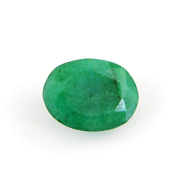 gemsmore:Oval Shape Green Emerald Gemstone Earth Mined Faceted