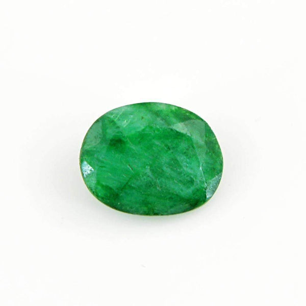 gemsmore:Oval Shape Green Emerald Gemstone Earth Mined Faceted