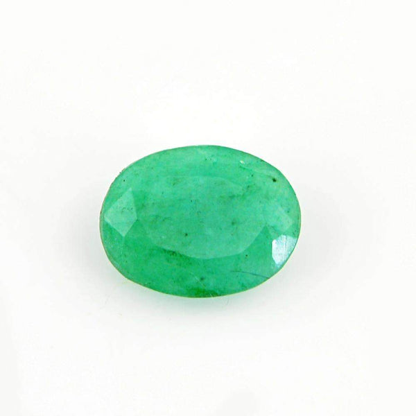 gemsmore:Oval Shape Green Emerald Gemstone Earth Mined Faceted