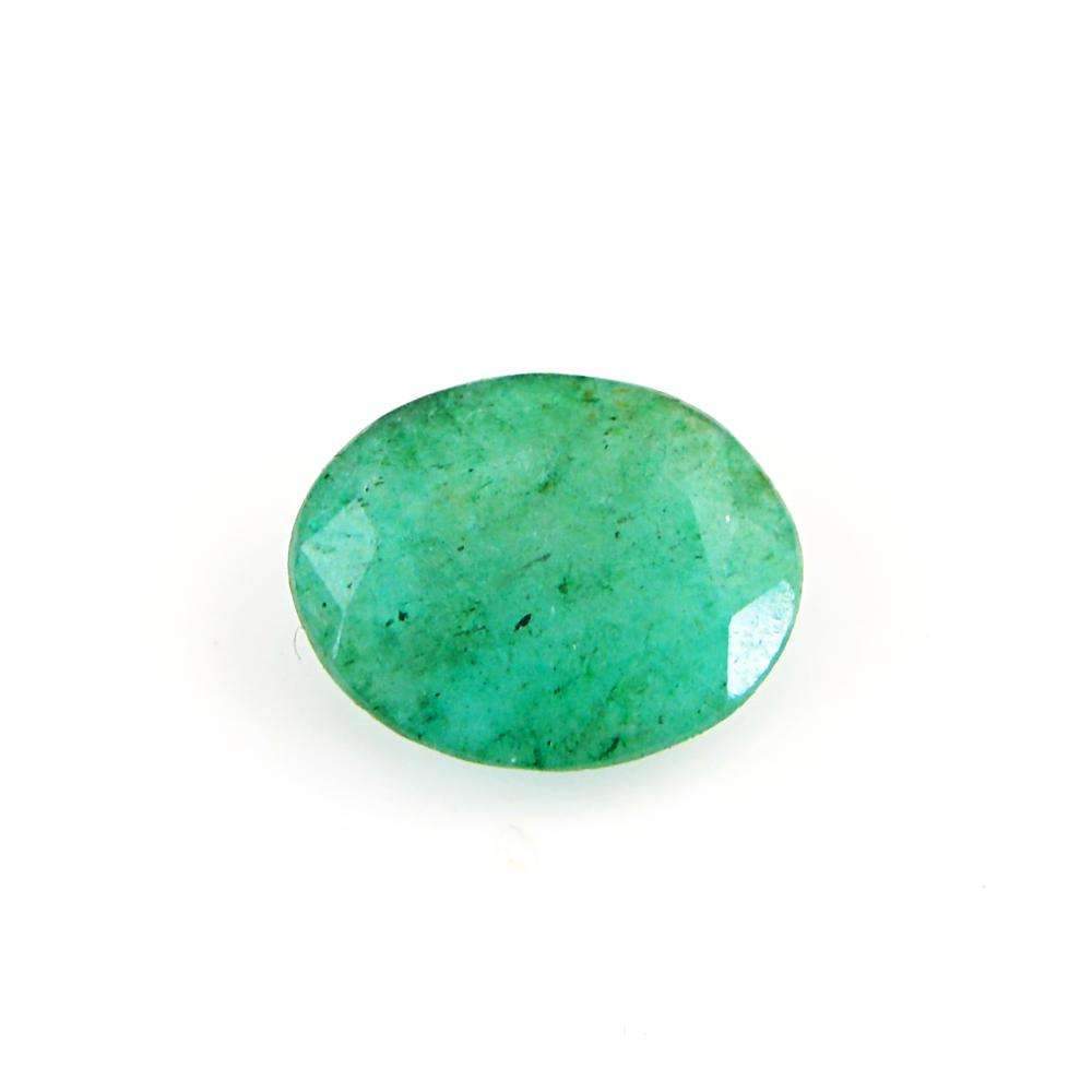 gemsmore:Oval Shape Green Emerald Gemstone Earth Mined Faceted