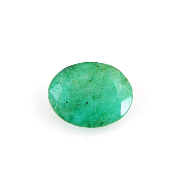 gemsmore:Oval Shape Green Emerald Gemstone Earth Mined Faceted