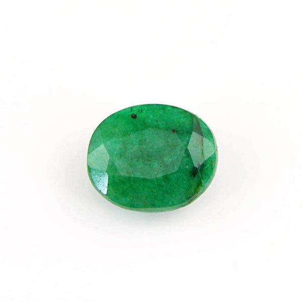 gemsmore:Oval Shape Green Emerald Gemstone Earth Mined Faceted