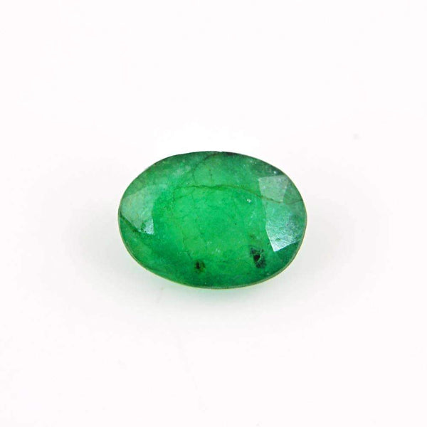 gemsmore:Oval Shape Green Emerald Gemstone Earth Mined Faceted