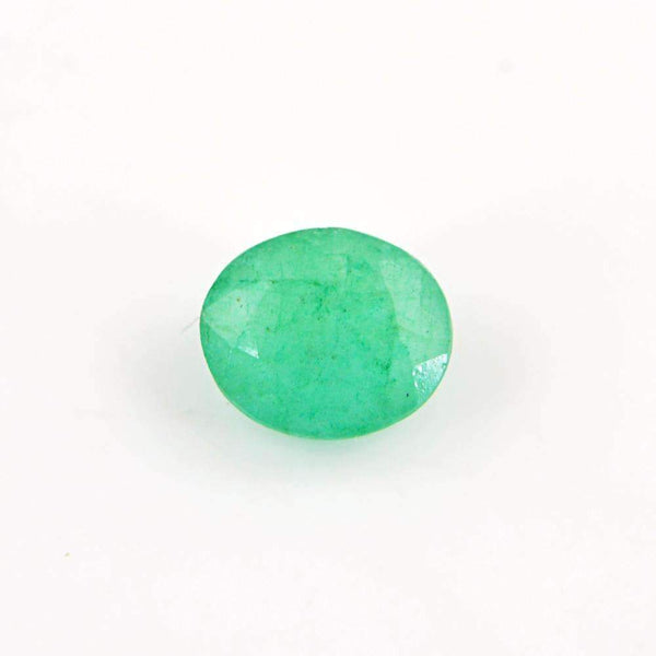 gemsmore:Oval Shape Green Emerald Gemstone Earth Mined Faceted