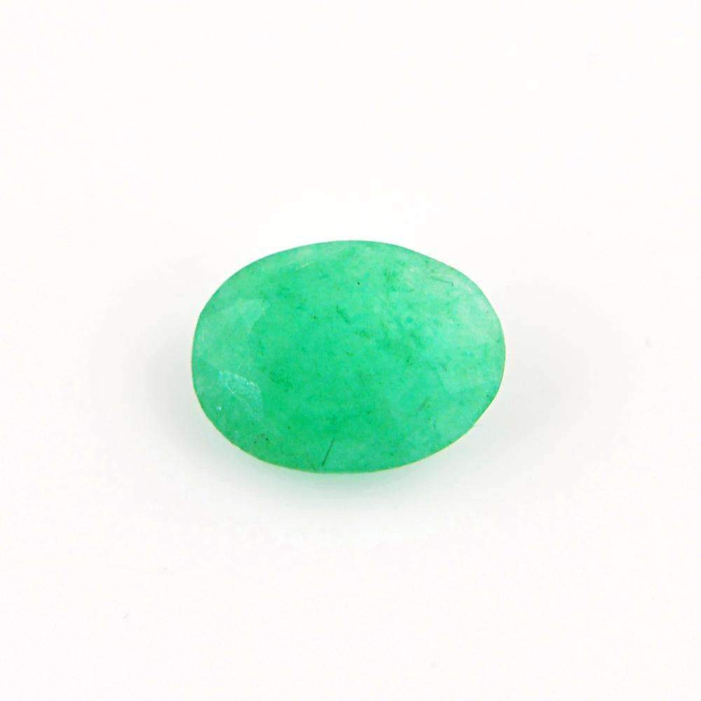 gemsmore:Oval Shape Green Emerald Gemstone Earth Mined Faceted