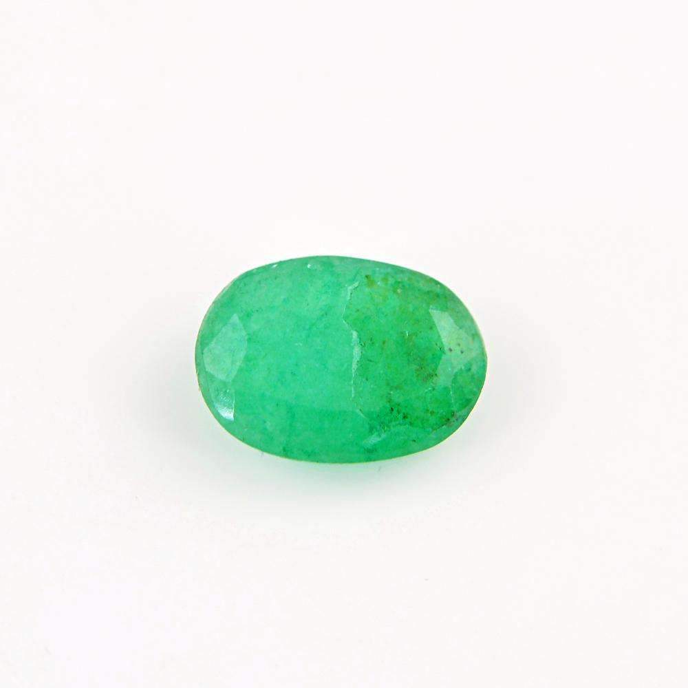 gemsmore:Oval Shape Green Emerald Gemstone Earth Mined Faceted