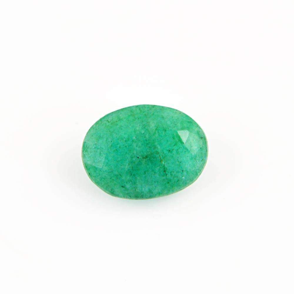 gemsmore:Oval Shape Green Emerald Gemstone Earth Mined Faceted