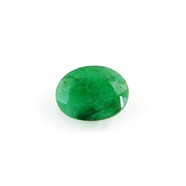 gemsmore:Oval Shape Green Emerald Gemstone Earth Mined Faceted