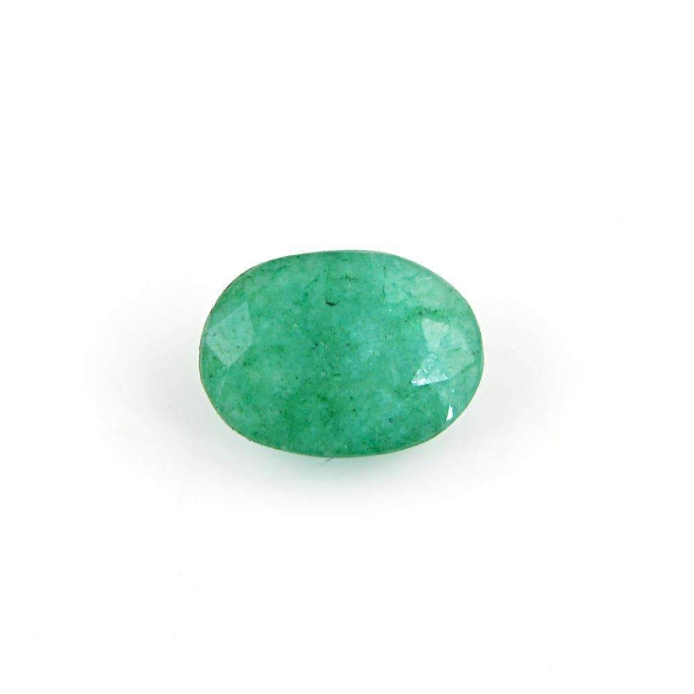 gemsmore:Oval Shape Green Emerald Gemstone Earth Mined Faceted