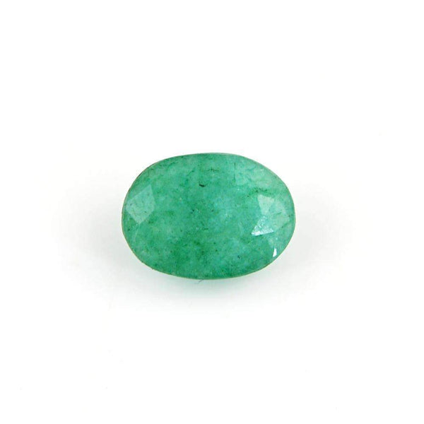 gemsmore:Oval Shape Green Emerald Gemstone Earth Mined Faceted