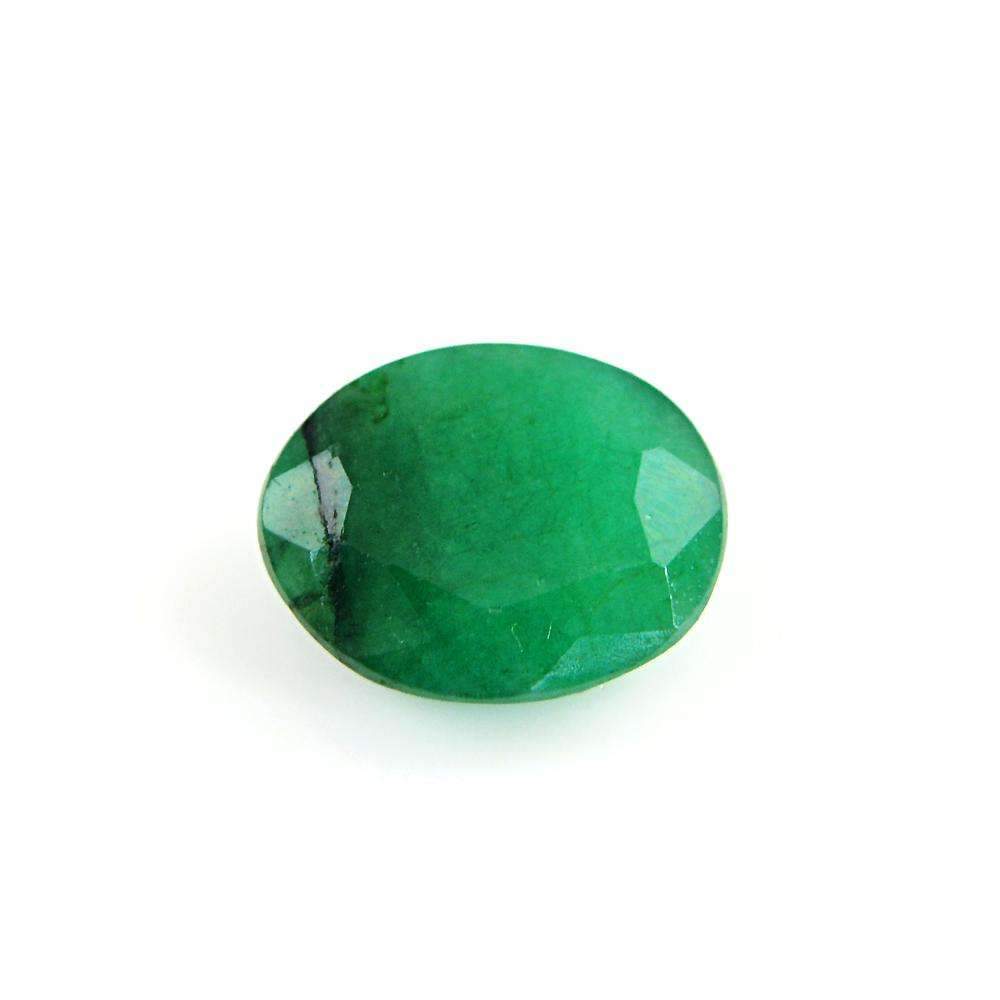 gemsmore:Oval Shape Green Emerald Gemstone Earth Mined Faceted