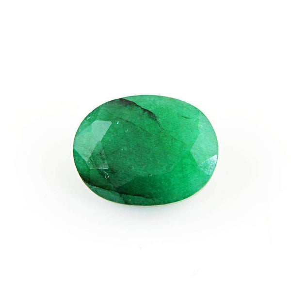 gemsmore:Oval Shape Green Emerald Gemstone Earth Mined Faceted