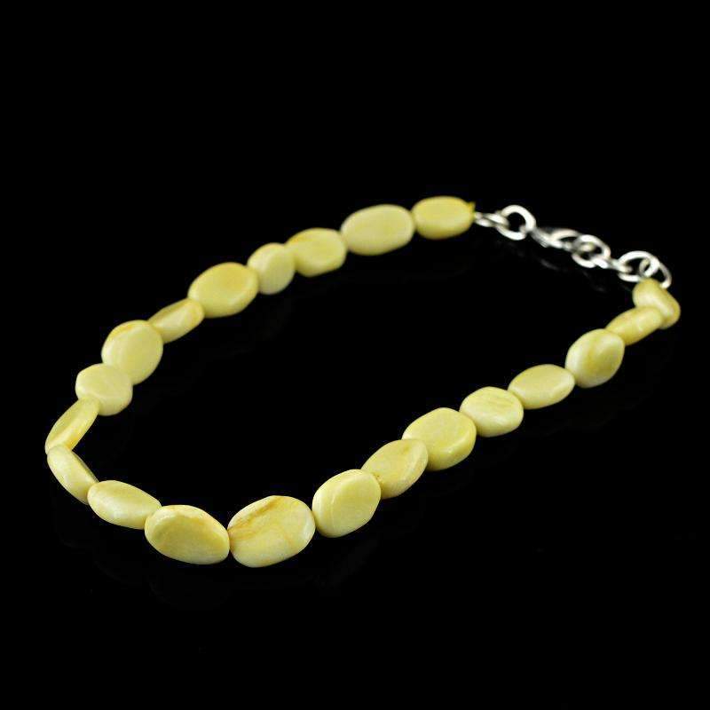 gemsmore:Oval Shape Jasper Bracelet Natural Unheated Beads