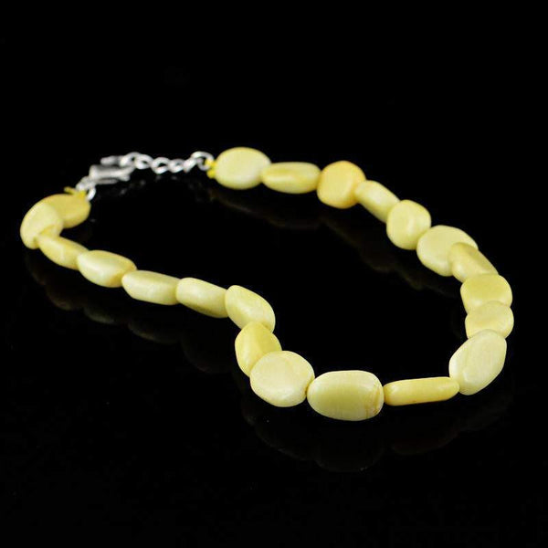 gemsmore:Oval Shape Jasper Bracelet Natural Untreated Beads