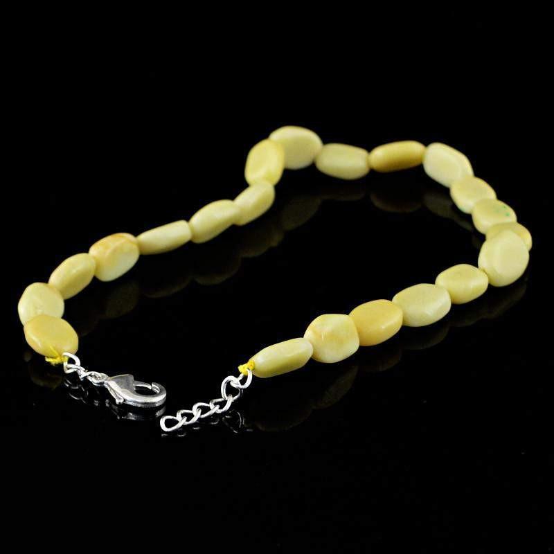 gemsmore:Oval Shape Jasper Bracelet Natural Untreated Beads