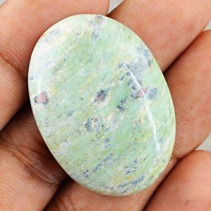 gemsmore:Oval Shape Ruby Ziosite Gemstone Natural Untreated