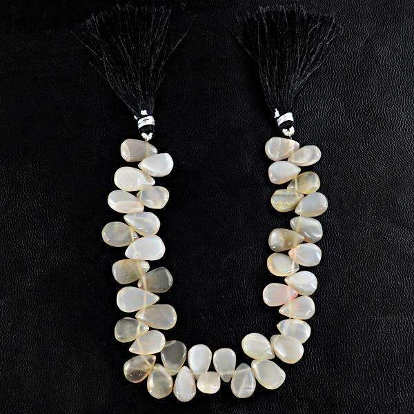 gemsmore:Pear Shape Agate Beads Strand Natural Drilled