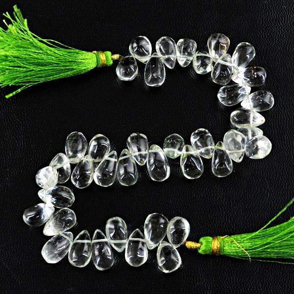 gemsmore:Pear Shape Green Amethyst Beads Strand Natural Drilled