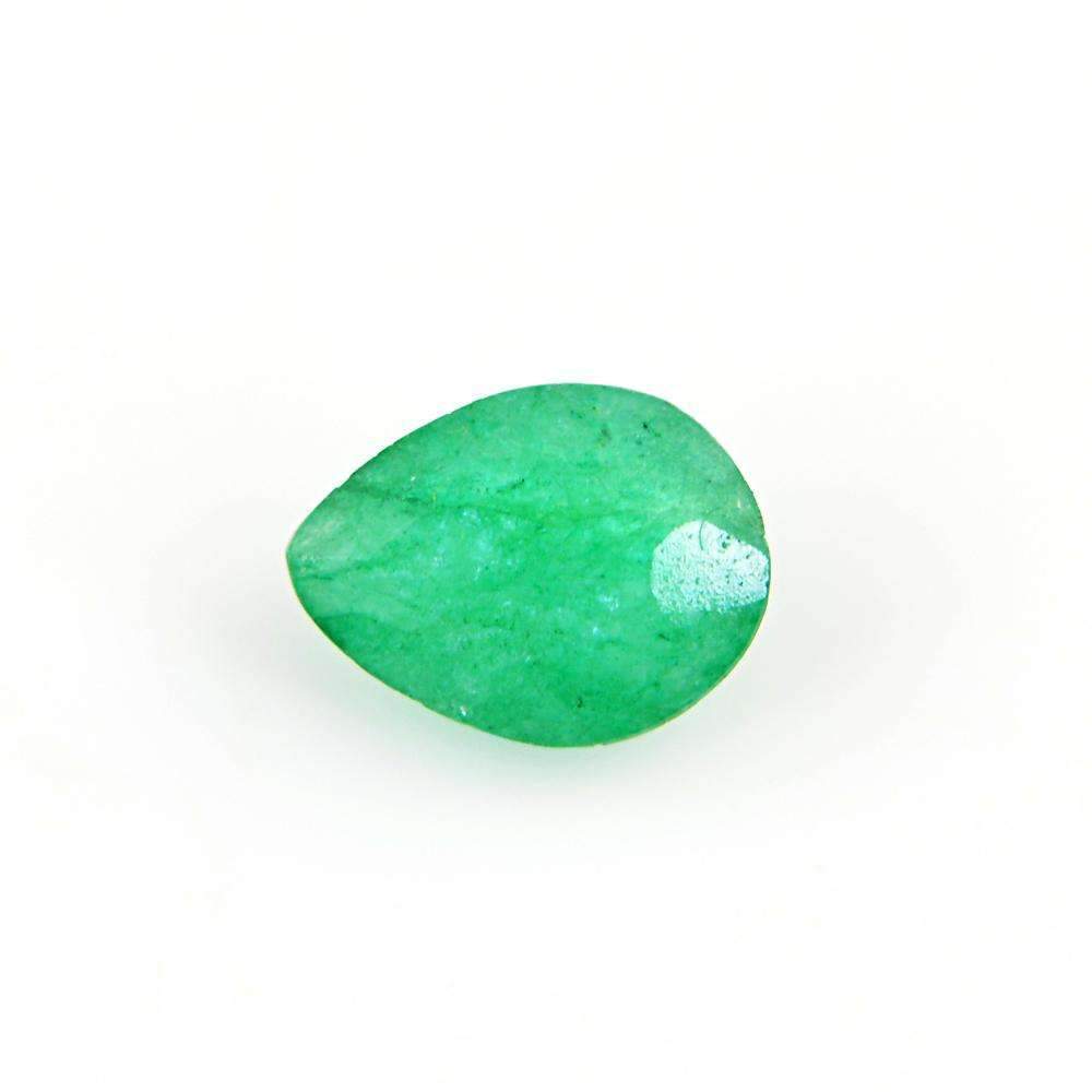 gemsmore:Pear Shape Green Emerald Gemstone Earth Mined Faceted