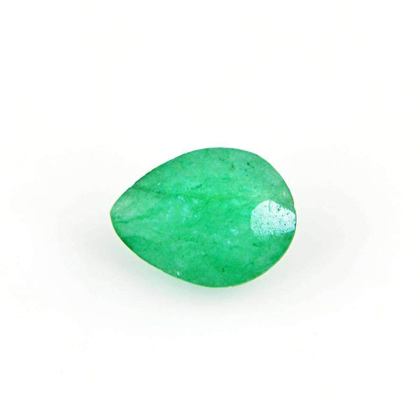gemsmore:Pear Shape Green Emerald Gemstone Earth Mined Faceted