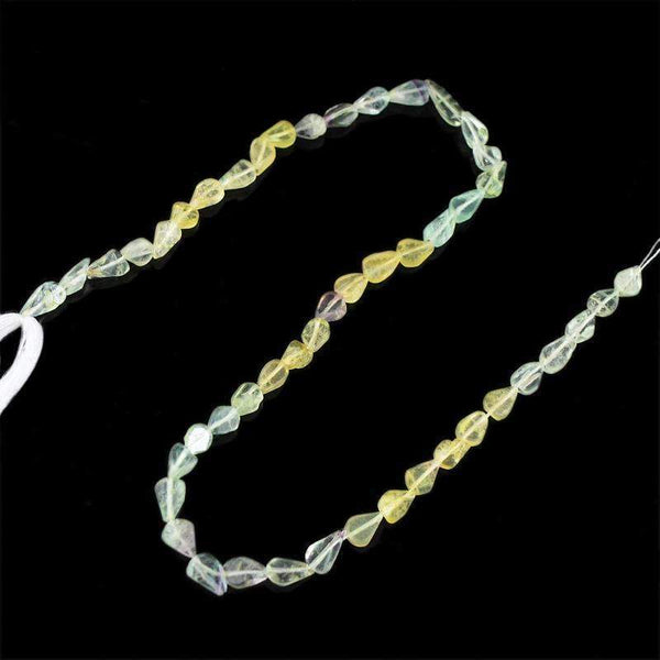 gemsmore:Pear Shape Multicolor Fluorite Drilled Beads Strand Natural Untreated
