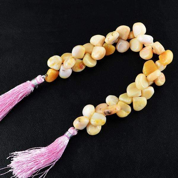 gemsmore:Pear Shape Pink Australian Opal Beads Strand - Natural Drilled