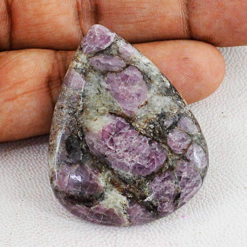 gemsmore:Pear Shape Ruby Ziosite Gemstone - Natural Untreated