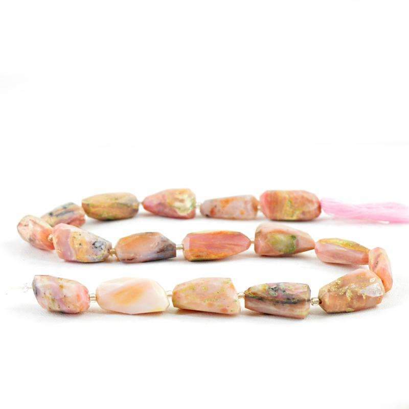 gemsmore:Pink Australian Opal Beads Strand - Natural Faceted Drilled